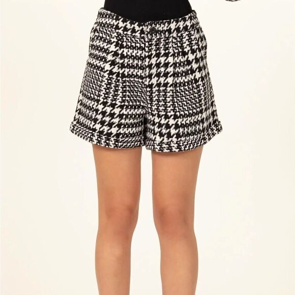 Textured Houndstooth Shorts - Picture 1 of 6
